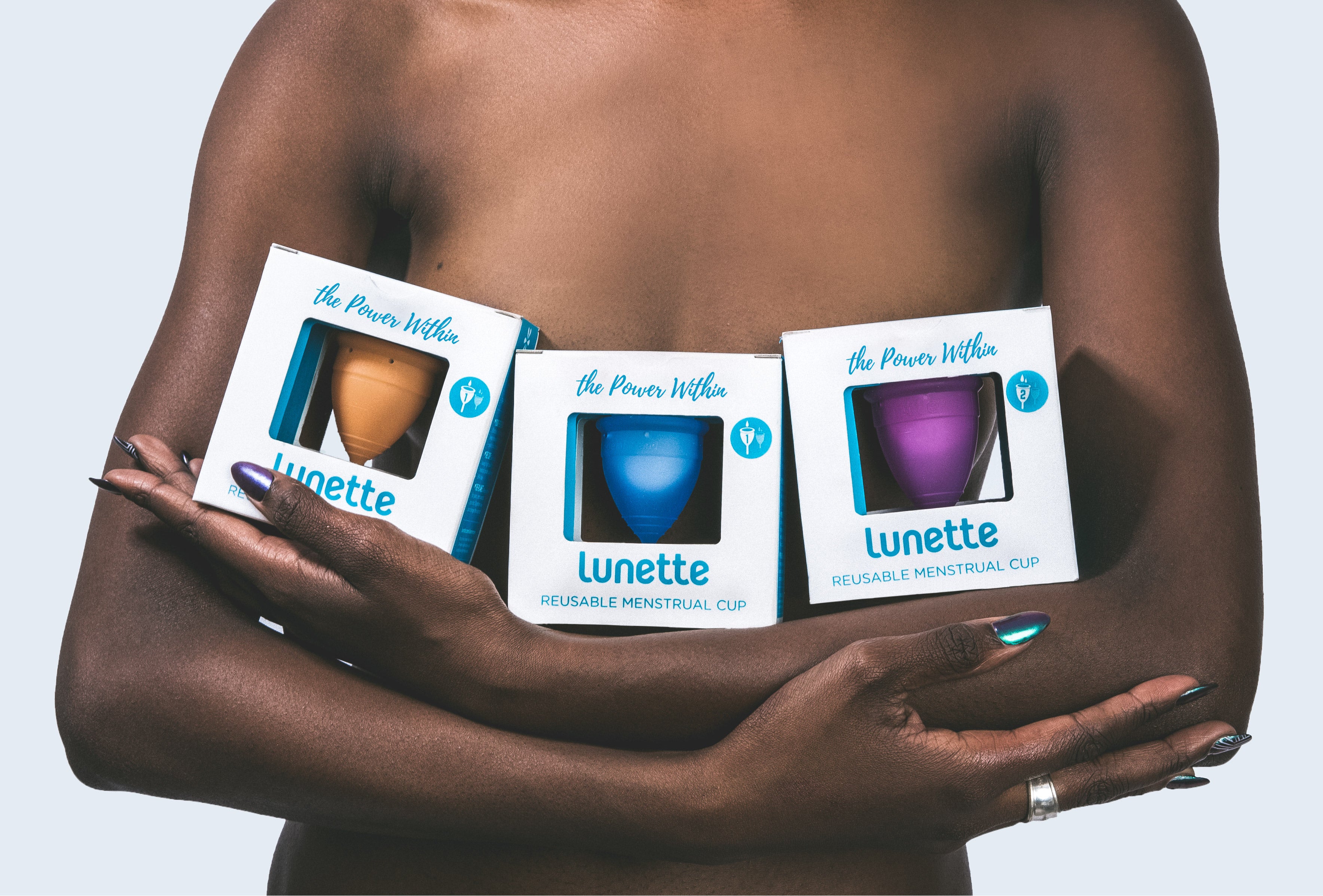 Lunette menstrual cup duo pack.