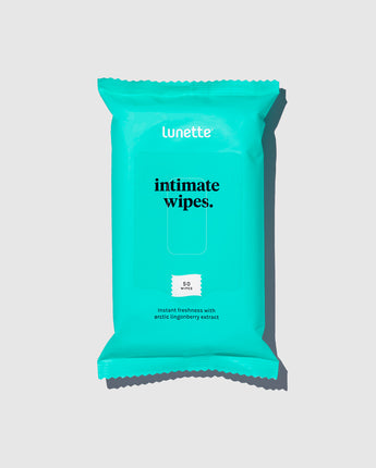 biodegradable Lunette intimate wipes.